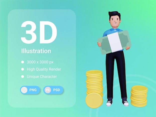 Успешный бизнесмен 3d иллюстрация