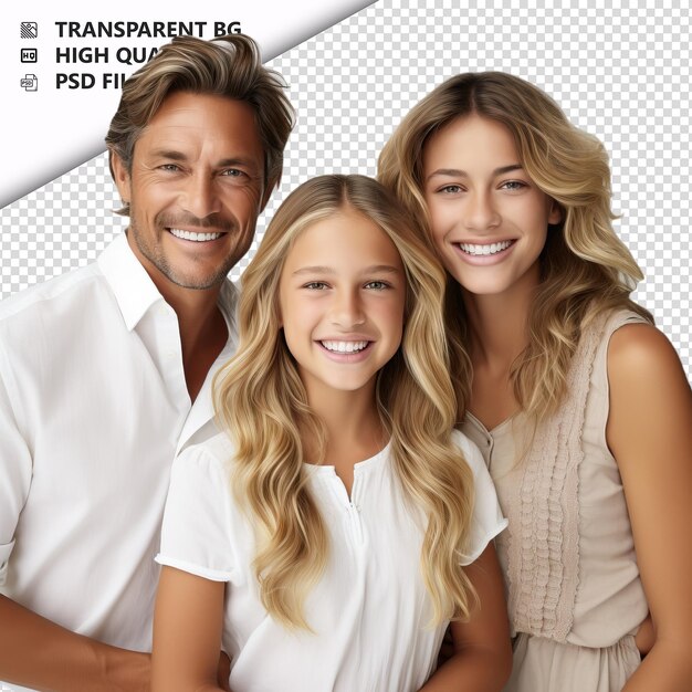 PSD successful white family ultra realistic style white backg