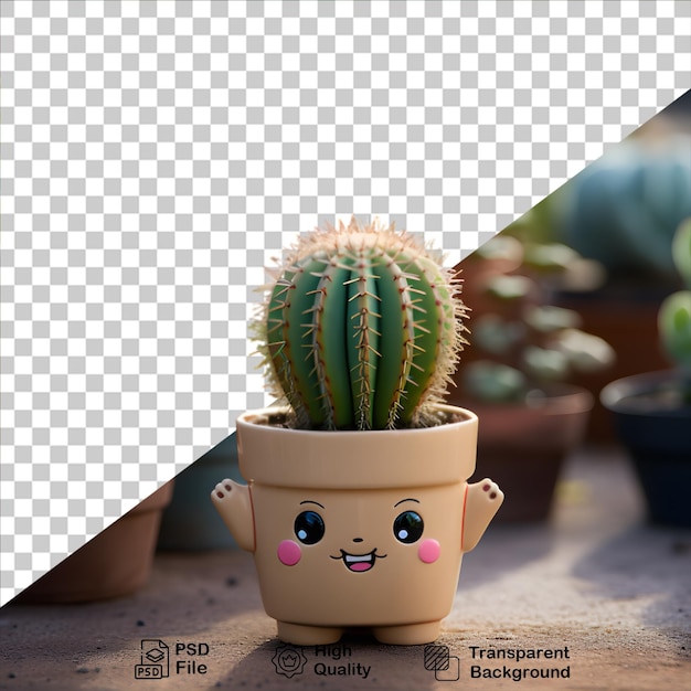 PSD pianta succulenta con modello di vaso isolato su sfondo trasparente include file png