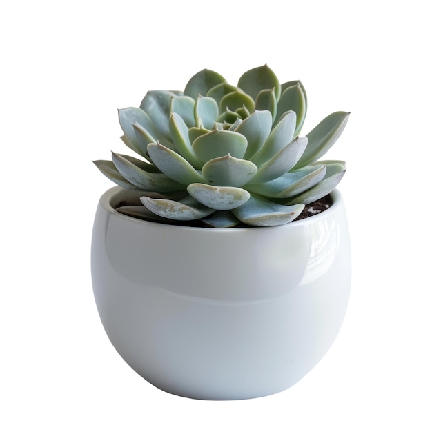 Succulents in white pot