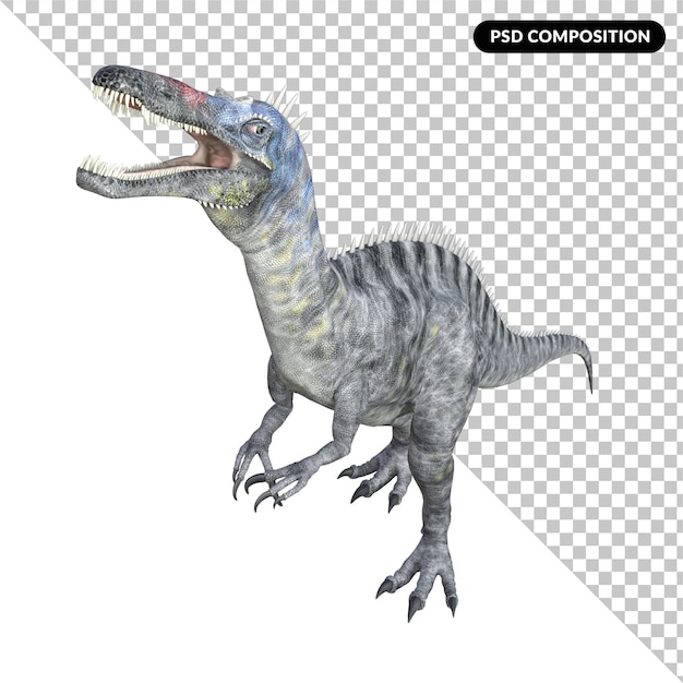 PSD suchomimus dinosaur isolated 3d render