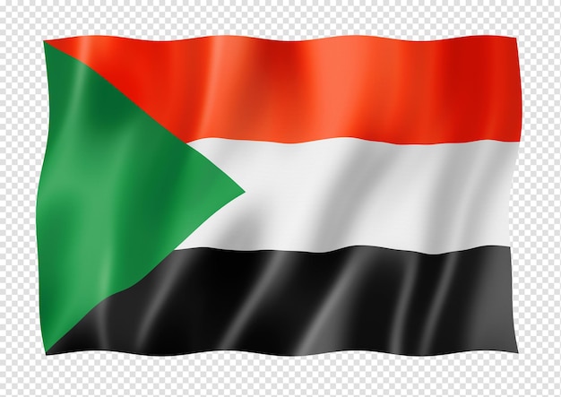 Sudan flag isolated on white