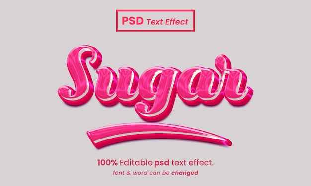 Sugar 3d editable psd sugar text effect