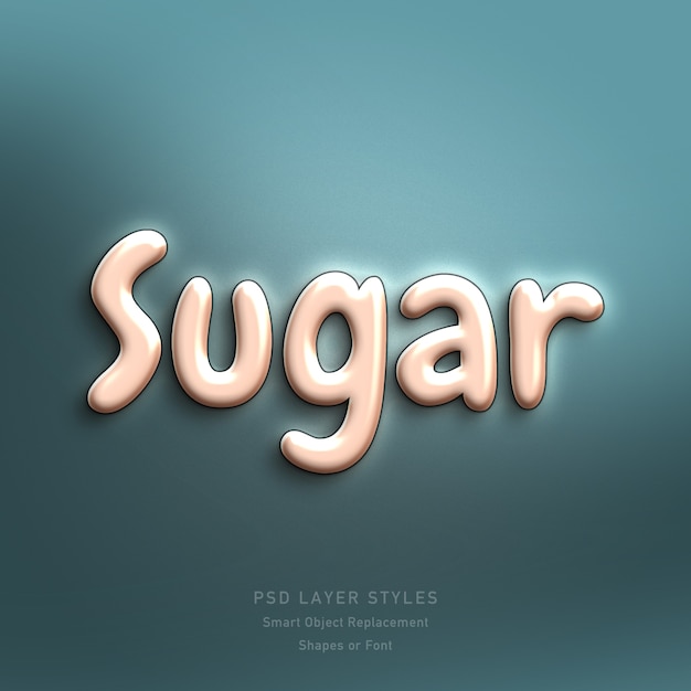 Sugar 3d text style эффект psd