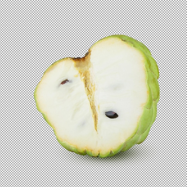 Sugar apple or custard apple whole ripe exotic tropical fruit isolated on an alpha background