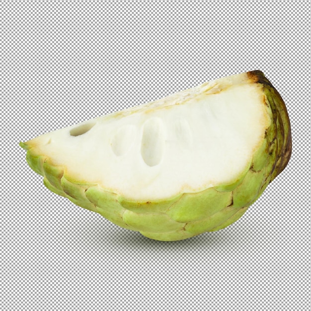 Sugar apple or custard apple whole ripe exotic tropical fruit isolated on alpha background