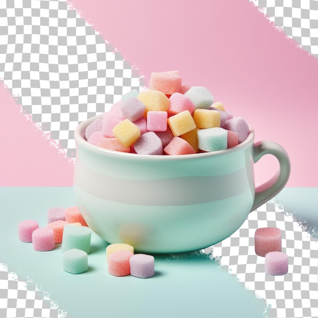 PSD sugar container on transparent background