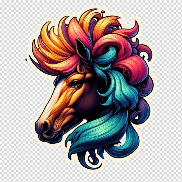 PSD sugar cube smiles adorable horse sticker png