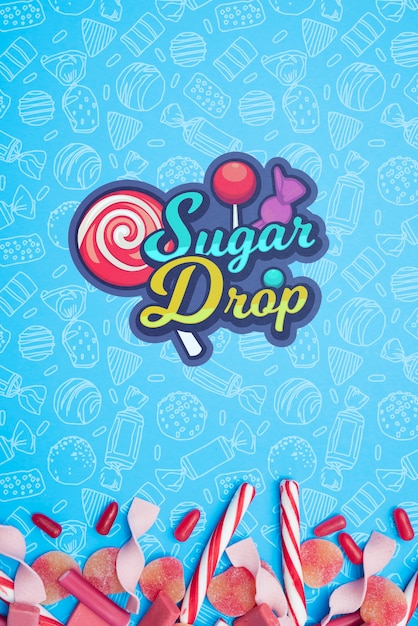 PSD sugar drop and petals of candies