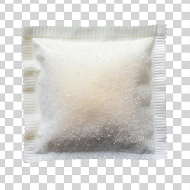 PSD sugar packet isolated on transparent background