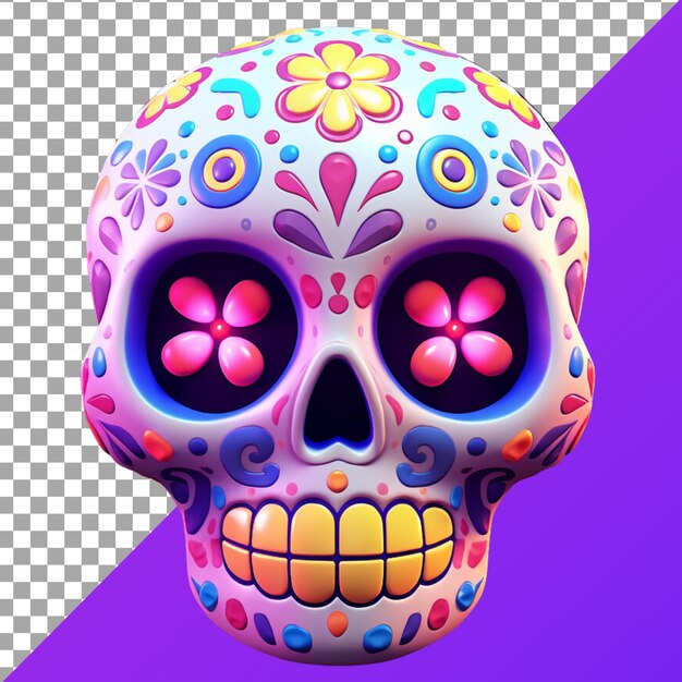 Sugar skull 3d illustration