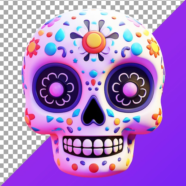 Sugar skull 3d illustration