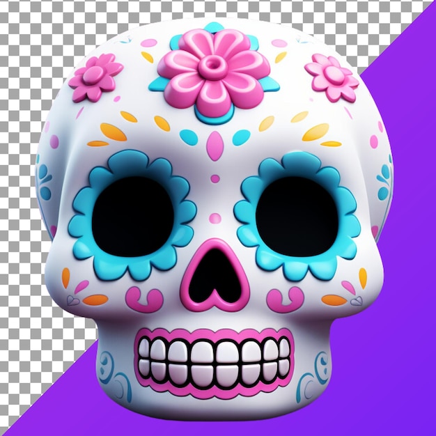 PSD sugar skull 3d illustration