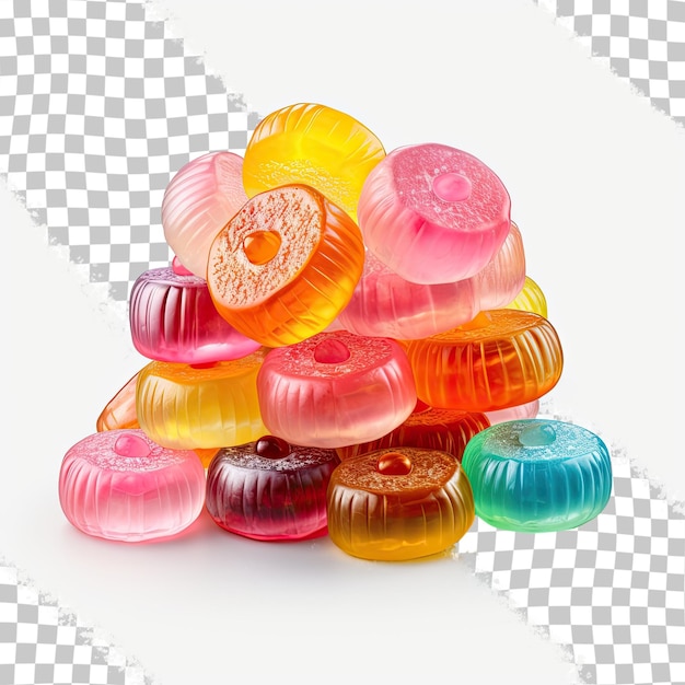 PSD sfondo trasparente di caramelle di gelatina zuccherate