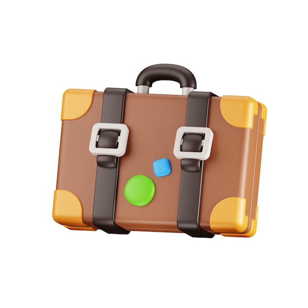 Suitcase 3D Icon Travel Vacation
