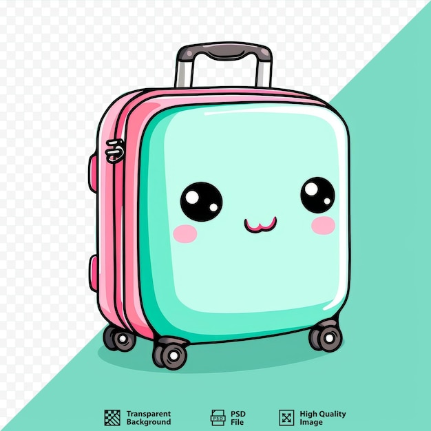 PSD suitcase bag kawaii character