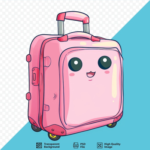 PSD suitcase bag kawaii character