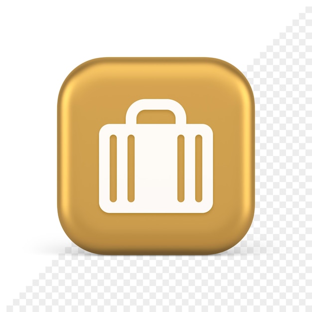 PSD suitcase baggage briefcase button office business accessory travel tourism element 3d icon