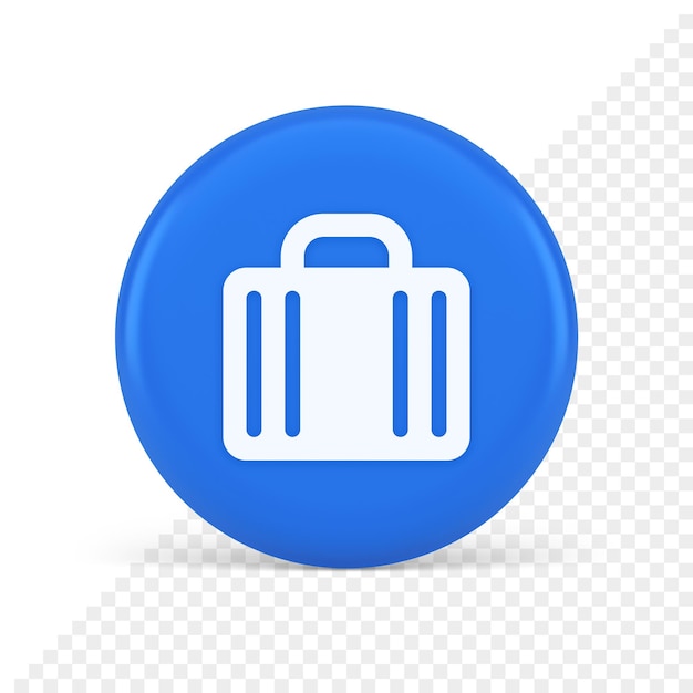 PSD suitcase baggage briefcase button office business accessory travel tourism element 3d icon