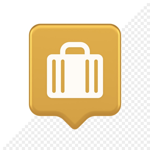 PSD suitcase baggage briefcase button office business accessory travel tourism element 3d speech bubble icon