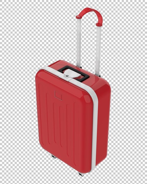 PSD suitcase isolated on transparent background 3d rendering illustration