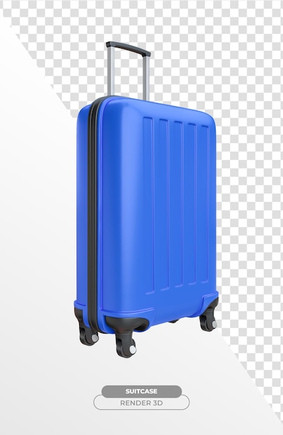 PSD suitcase isolated on transparent background in realistic 3d render