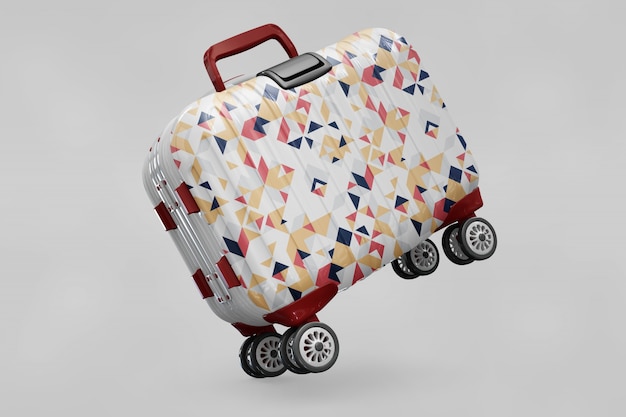 PSD suitcase trolley mock up