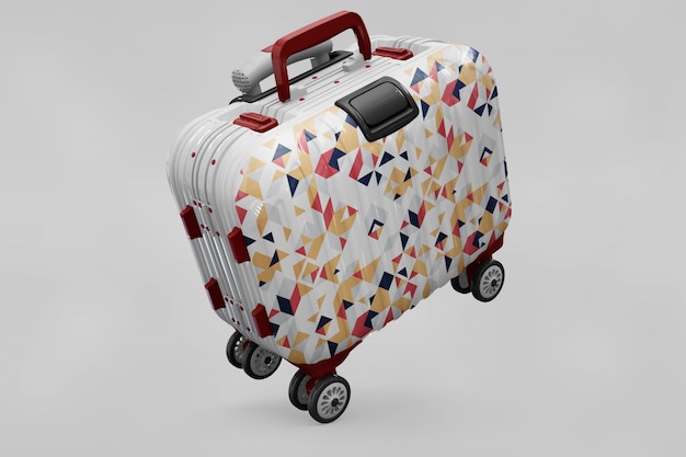 PSD suitcase trolley mock up