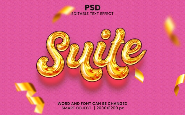 PSD suite 3d bewerkbare tekst-effect stijl