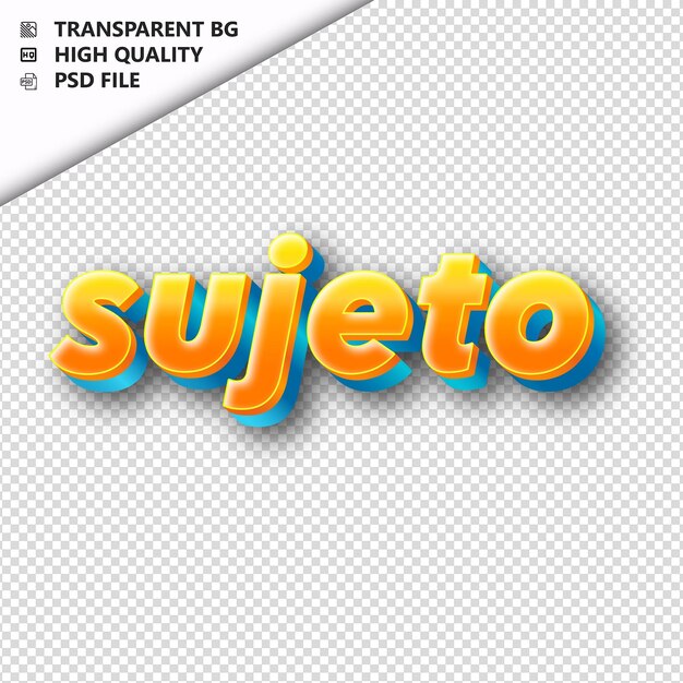 PSD sujetomade from orange text with shadow transparent isolated