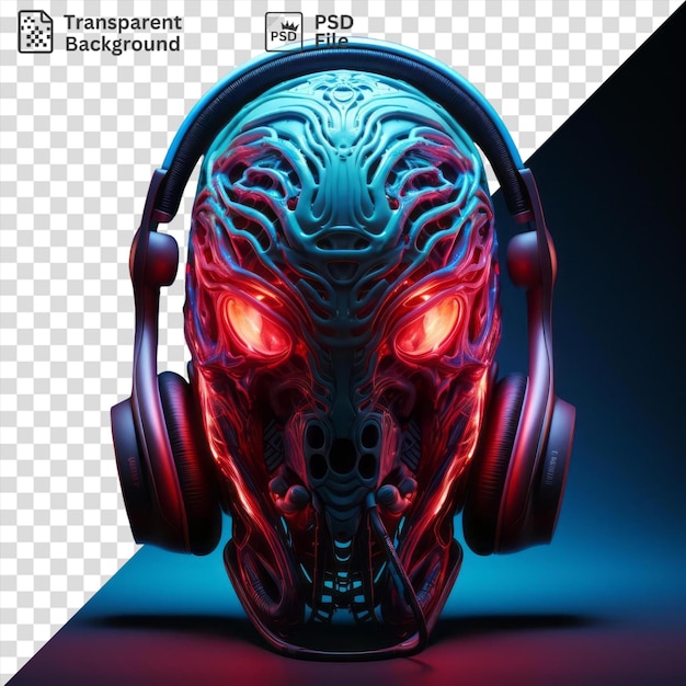 PSD sulky headphone illuminated by a red light in the dark