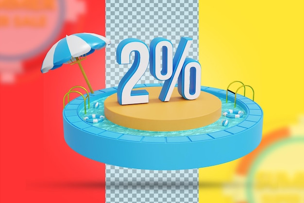 3dレンダリングでの夏の2％割引オファー