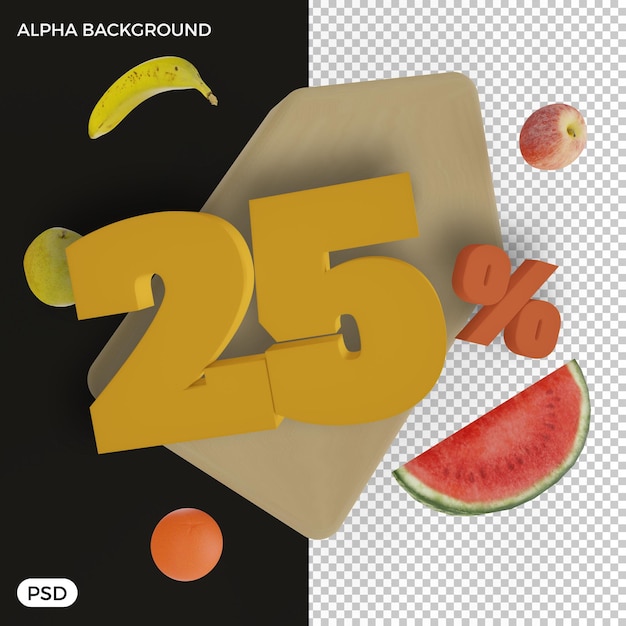 Estate 25 sconto vendita offerta 3d render