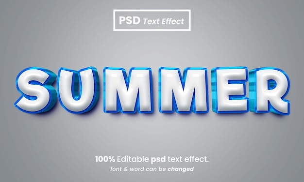 Summer 3d editable premium summer text effect