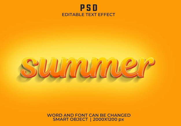 Summer 3d editable text effect  style with background