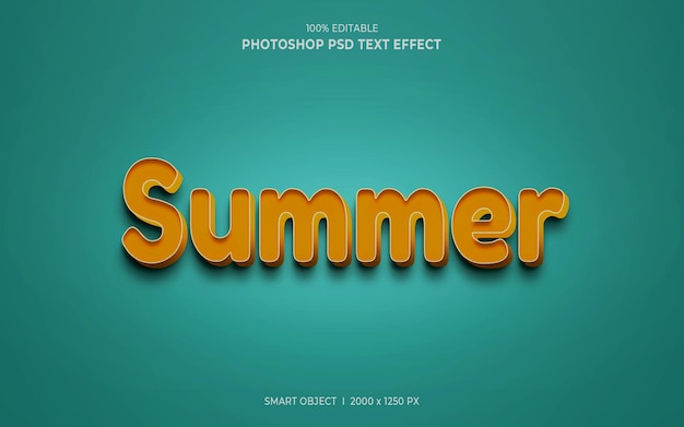Summer 3d editable text effect