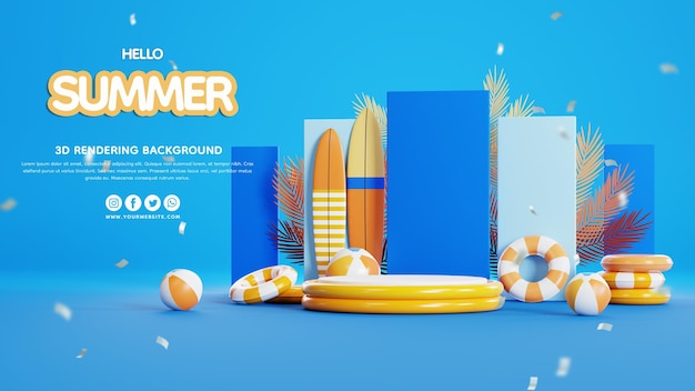 PSD summer 3d illustration