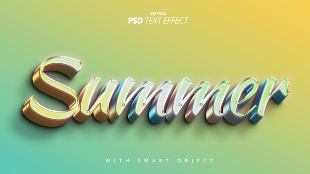 Summer 3d text effect editable template design