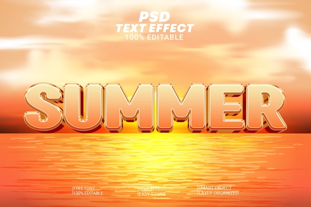 PSD summer 3d text effect style