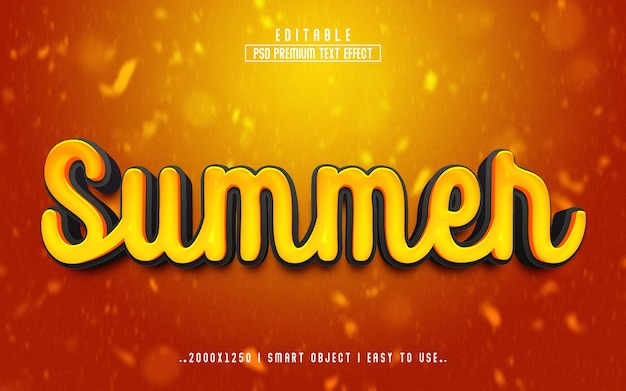 Summer 3d text effect style