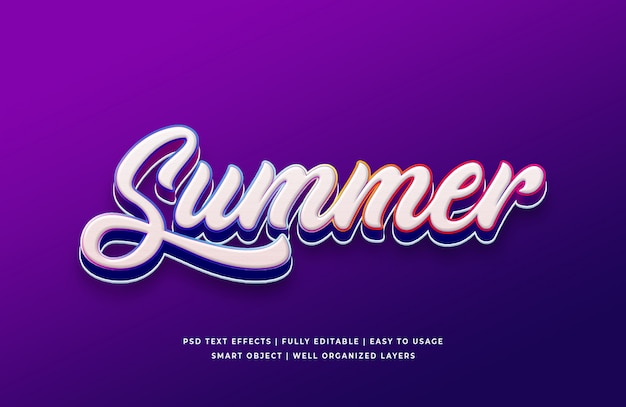 Summer 3d text effect