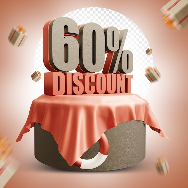 PSD summer 60 percent discount 3d design