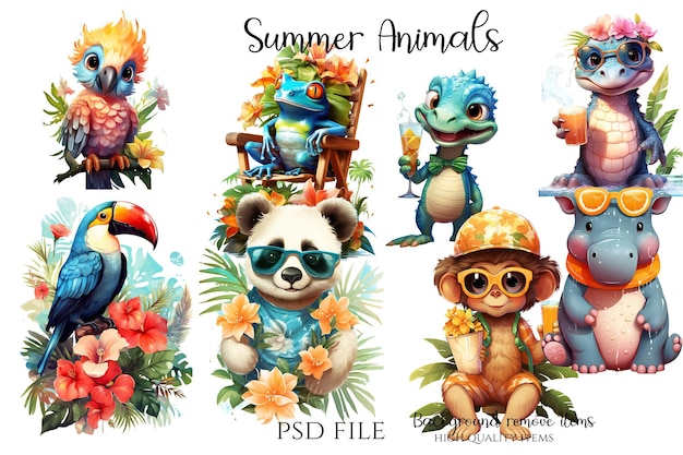 Summer Animals Illustration