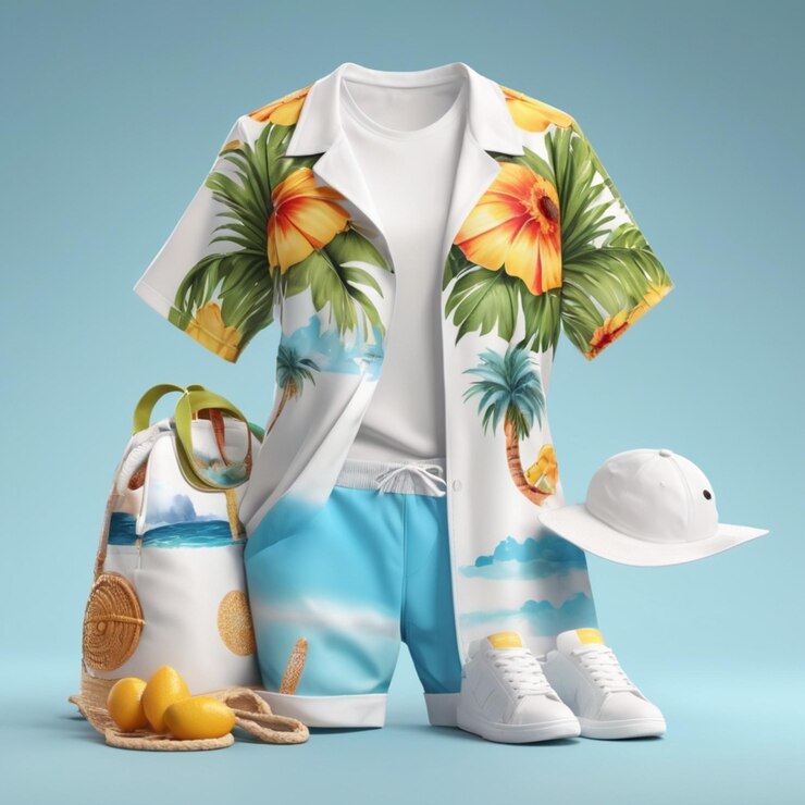 PSD 夏季服裝 psd 白色背景