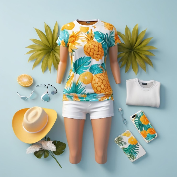 PSD 夏季服裝 psd 白色背景
