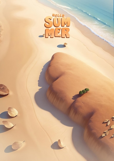 summer background poster cartoon style