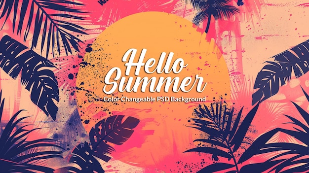 summer background with tropical beach palm trees sea wave and white sand in psd file