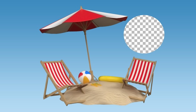 PSD summer beach chairs concept for your project