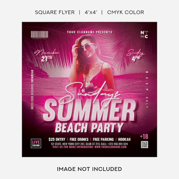 Summer beach party flyer