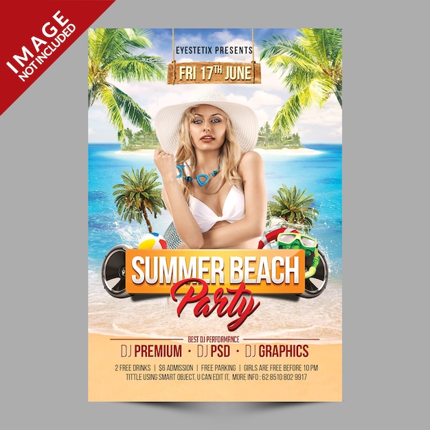 Summer beach party mockup